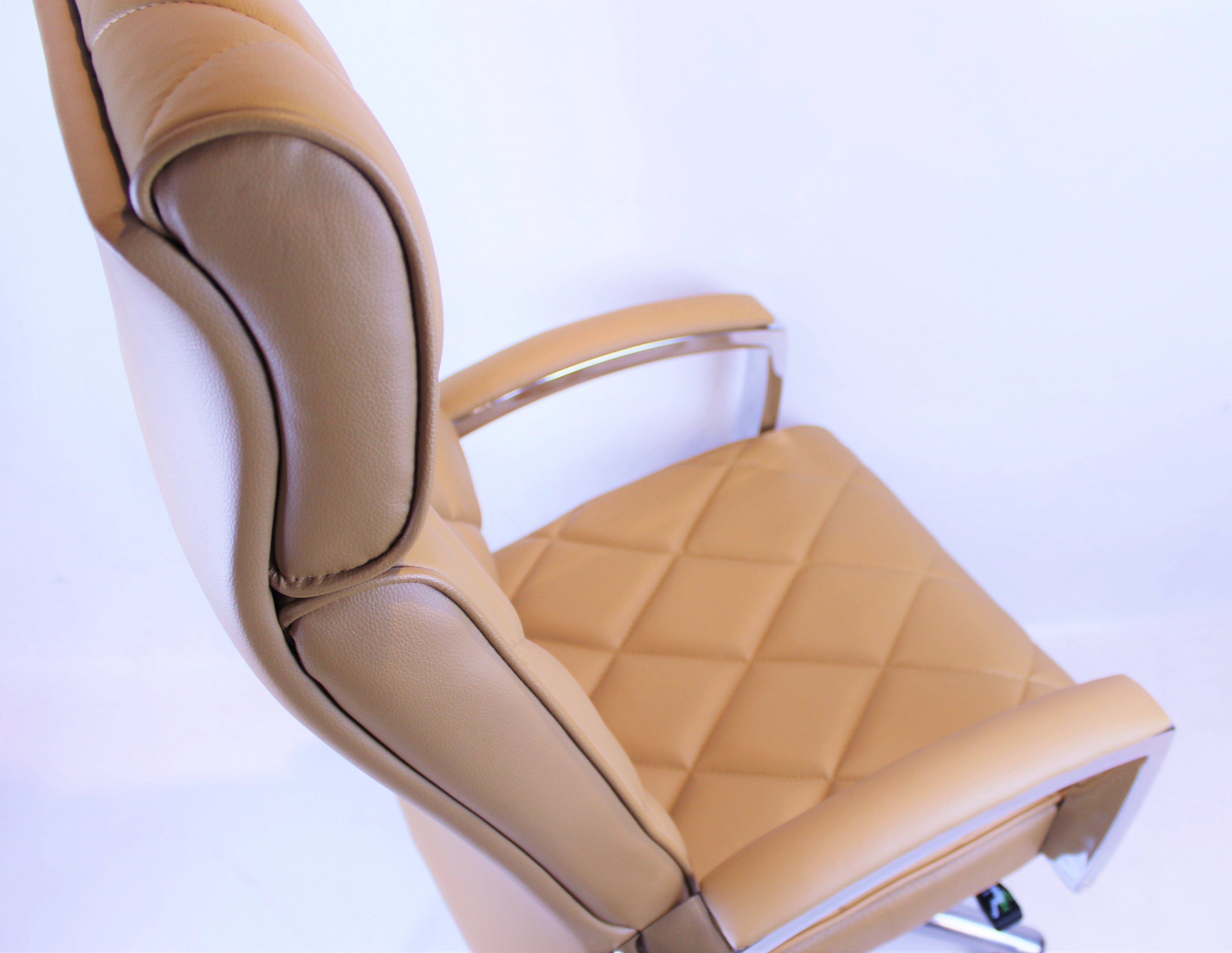 Beige Leather Executive Office Chair - ZM-A217